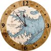 Bay River Nautical Map Clock Americana Accent with Blue Green Water Product Shot
