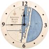 Boynton Beach Nautical Wall Clock Birch Accent with Deep Blue Water Product Shot