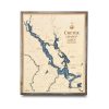 Chetek Chain Nautical Map Wall Art Rustic Pine Accent with Deep Blue Water