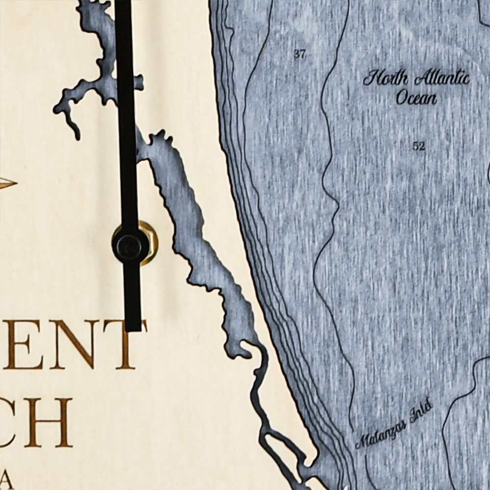 Crescent Beach Tide Clock Birch Accent with Deep Blue Water Detail Shot 2
