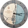 Fort Lauderdale Nautical Map Wall Art Driftwood Accent with Blue Green Water Product Shot