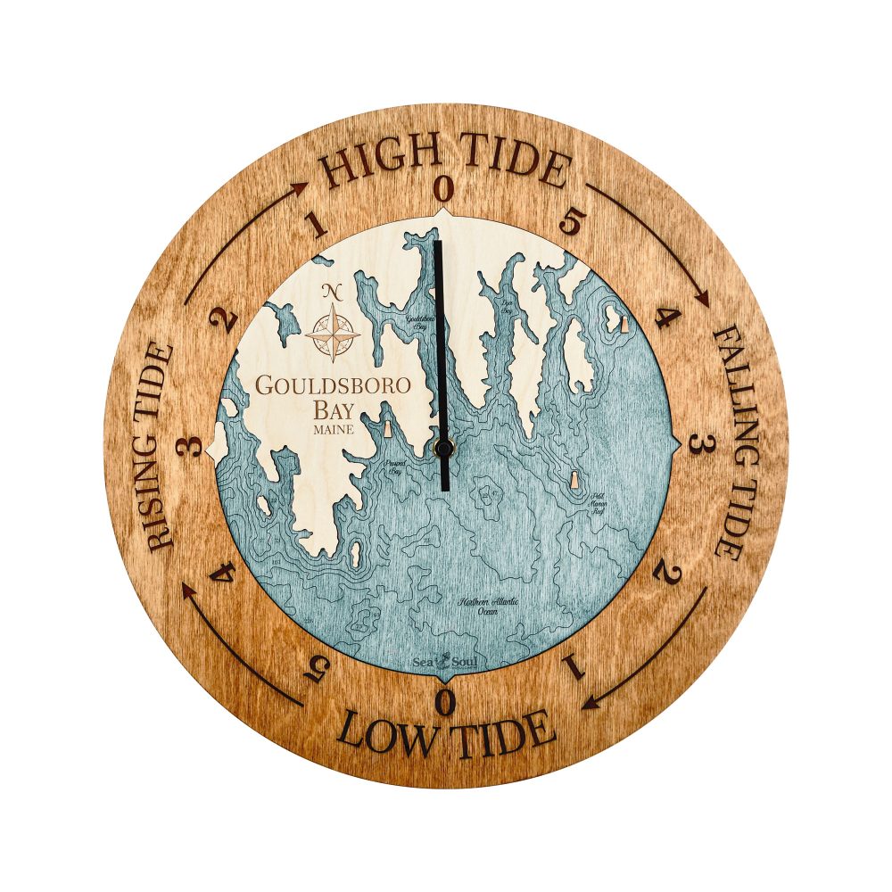 Gouldsboro Bay Tide Clock Americana Accent with Blue Green Water