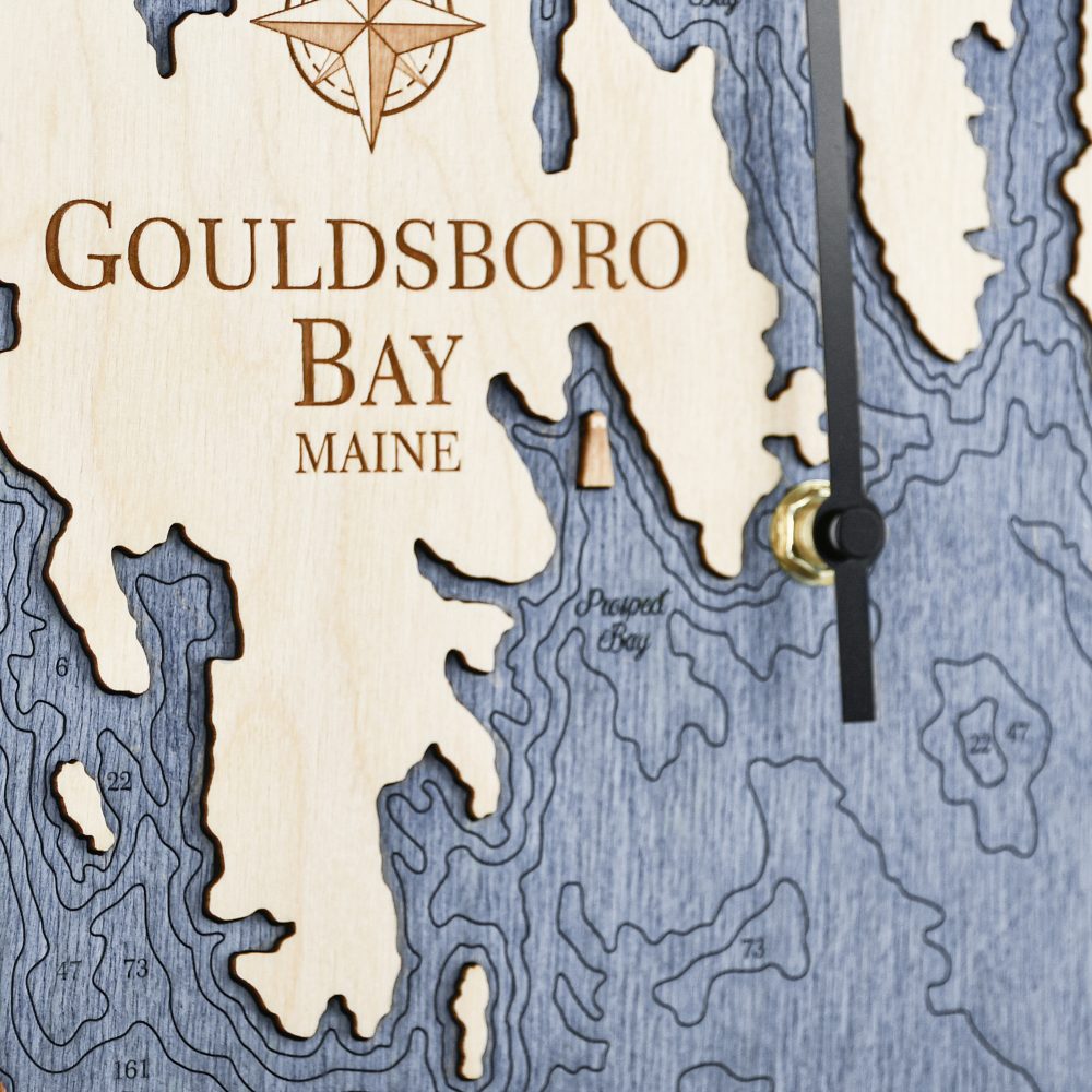 Gouldsboro Bay Tide Clock Americana Accent with Deep Blue Water Detail Shot 1