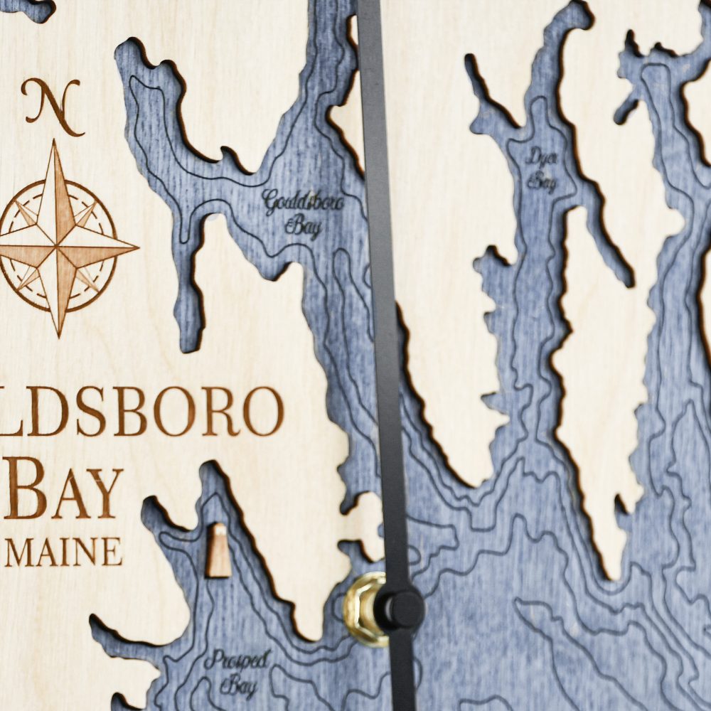 Gouldsboro Bay Tide Clock Americana Accent with Deep Blue Water Detail Shot 2