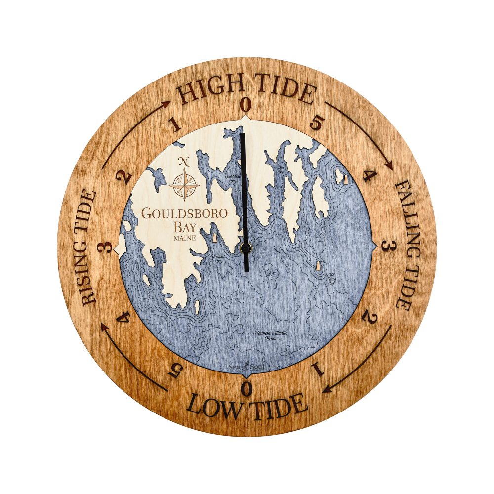 Gouldsboro Bay Tide Clock Americana Accent with Deep Blue Water