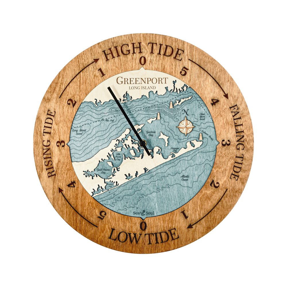 Greenport Tide Clock Americana Accent with Blue Green Water