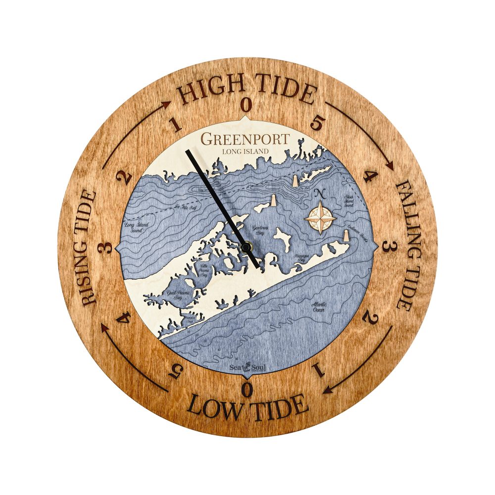 Greenport Tide Clock Americana Accent with Deep Blue Water