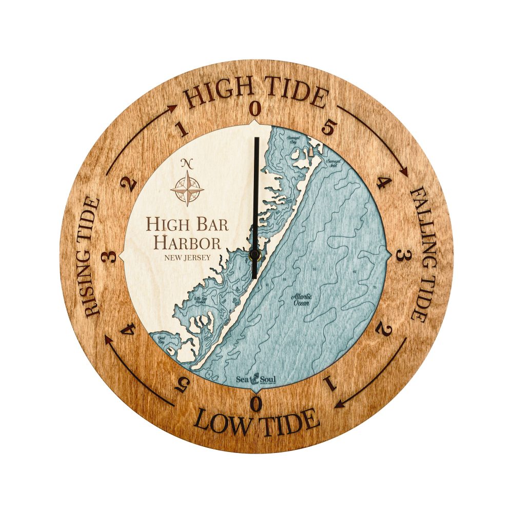 High Bar Harbor Tide Clock Americana Accent with Blue Green Water