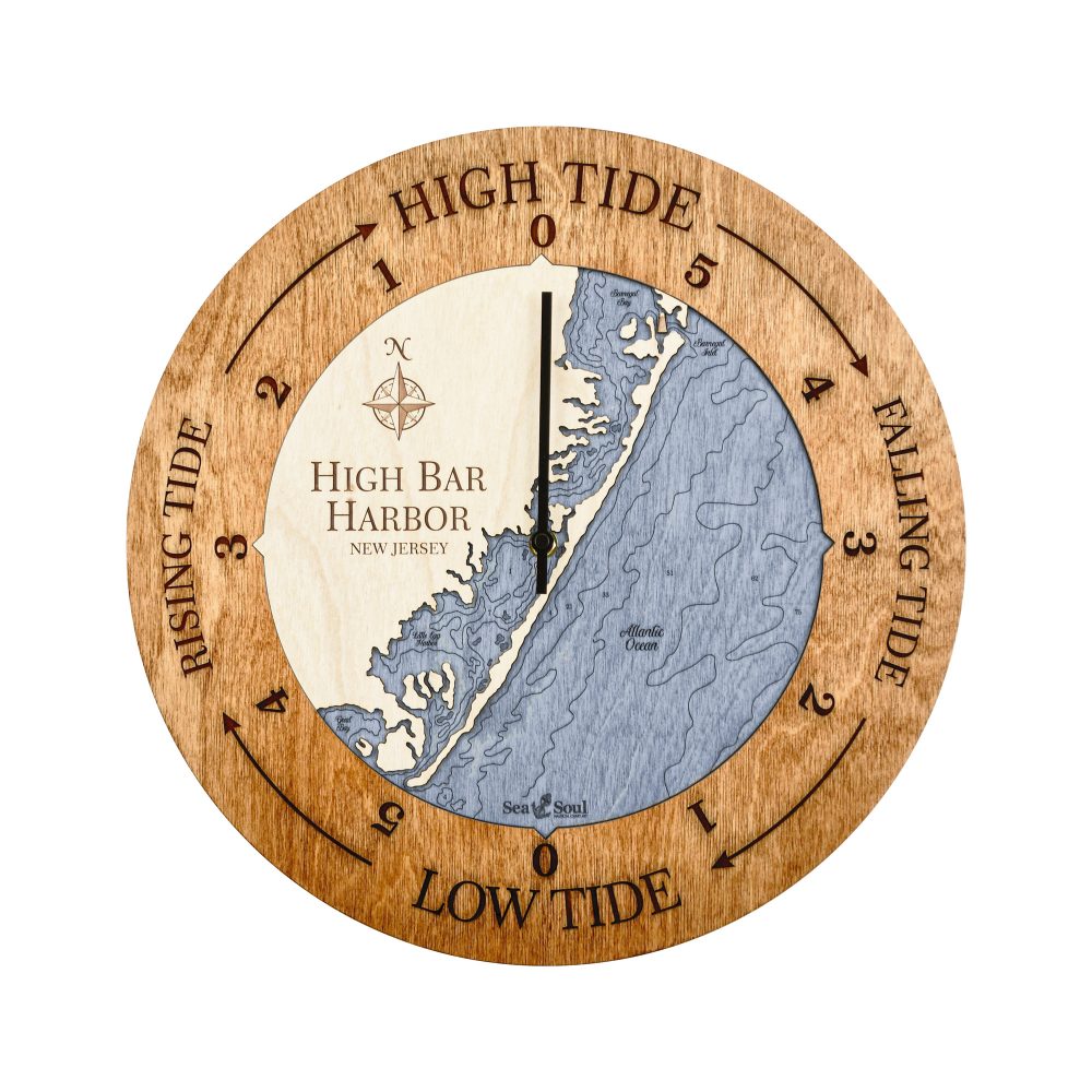 High Bar Harbor Tide Clock Americana Accent with Deep Blue Water