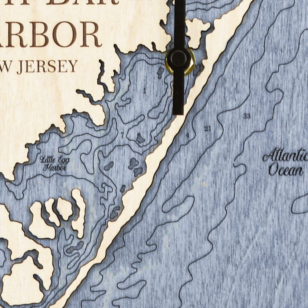High Bar Harbor Tide Clock Birch Accent with Deep Blue Water Detail Shot 1