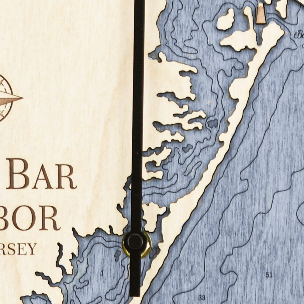 High Bar Harbor Tide Clock Birch Accent with Deep Blue Water Detail Shot 2