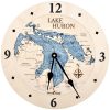 Lake Huron Nautical Clock Birch Accent with Deep Blue Water Product Shot