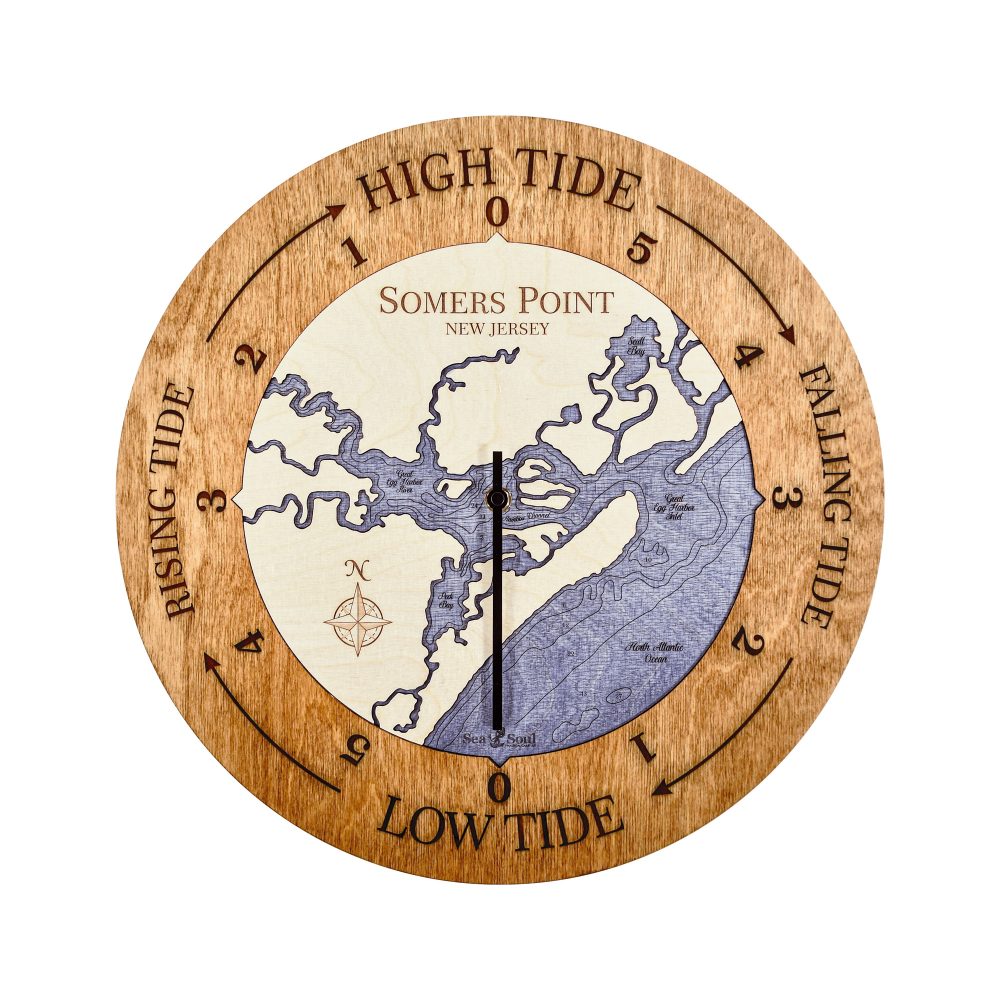 Somers Point Tide Clock Americana Accent with Deep Blue Water