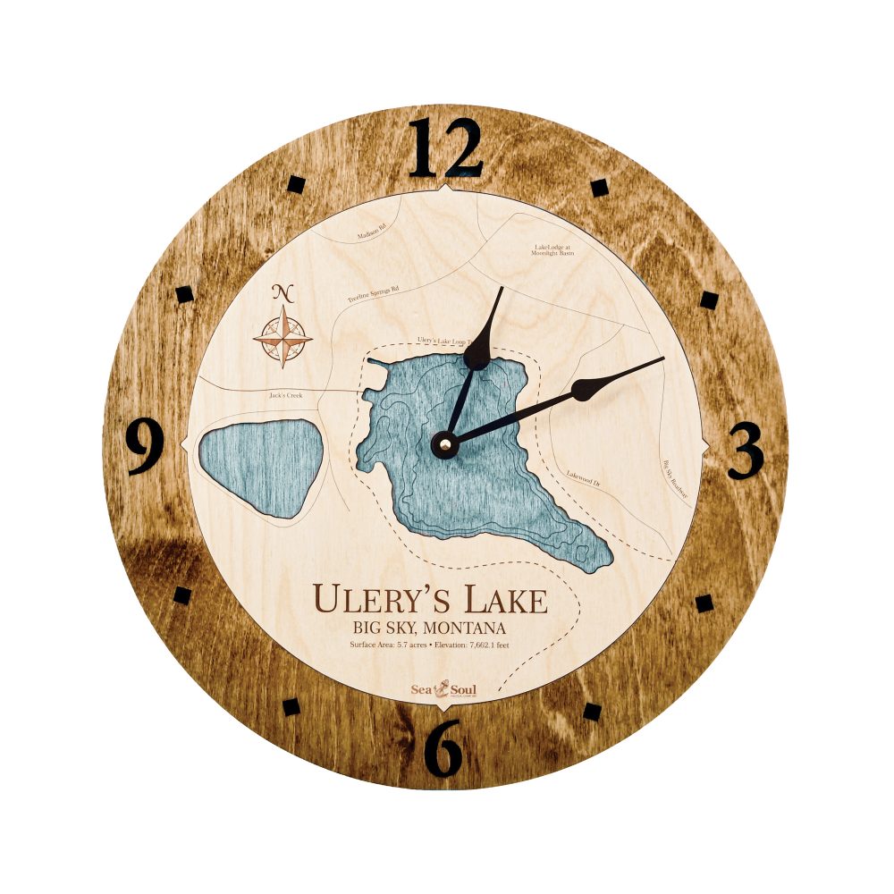 Ulery's Lake Nautical Clock Americana Accent with Blue Green Water