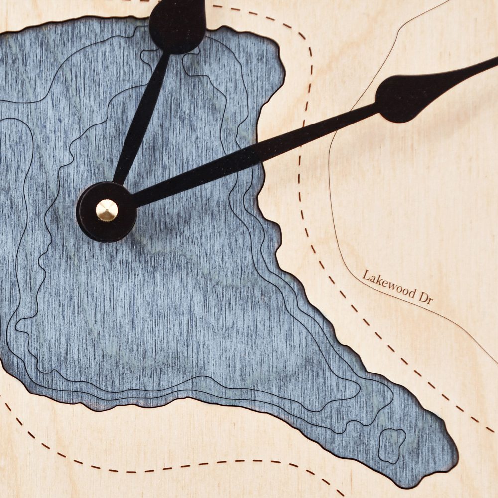 Ulrey's Lake Nautical Clock Birch Accent with Deep Blue Water Detail Shot 2