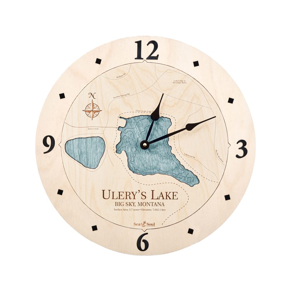 Ulery's Lake Nautical Clock Americana Accent with Blue Green Water