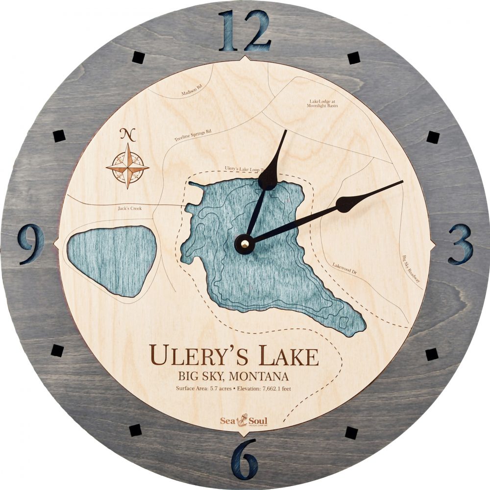 Ulery's Lake Nautical Clock Driftwood Accent with Blue Green Water Product Shot