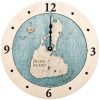 Block Island Nautical Clock Birch Accent with Blue Green Water Product Shot