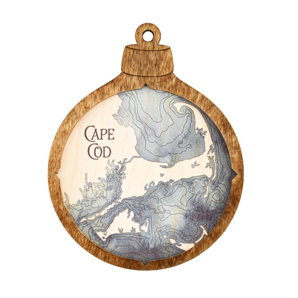 Cape Cod Christmas Ornament Americana Accent with Deep Blue Water