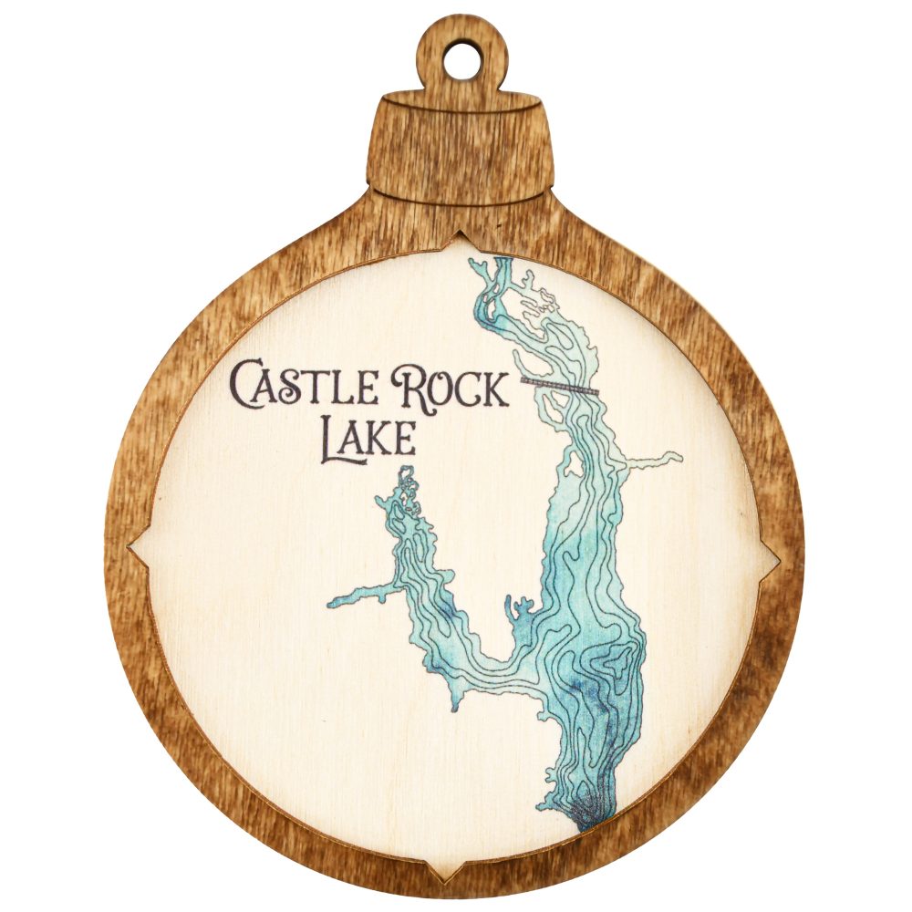 Castle Rock Lake Christmas Ornament Americana Accent with Blue Green Water Product Shot