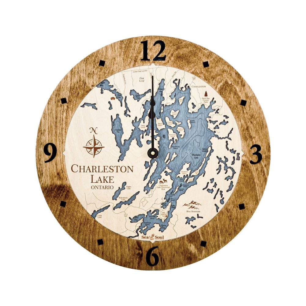 Charleston Lake Nautical Clock Americana Accent with Deep Blue Water