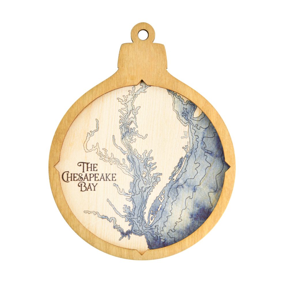 Chesapeake Bay Christmas Ornament Honey Accent with Deep Blue Water
