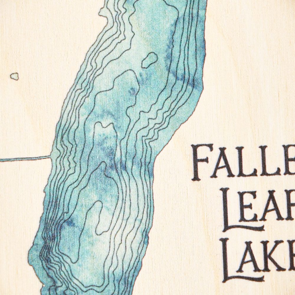 Fallen Leaf Lake Christmas Ornament Americana Accent with Blue Green Water Detail Shot 1