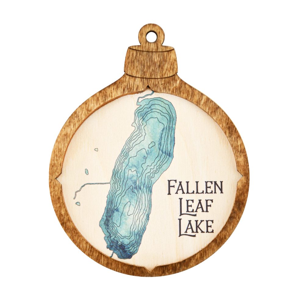 Fallen Leaf Lake Christmas Ornament Americana Accent with Blue Green Water