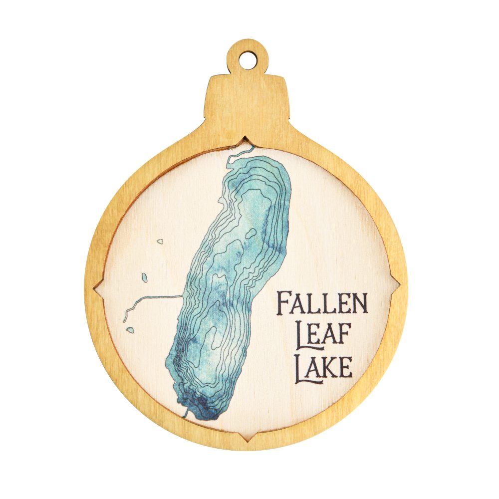 Fallen Leaf Lake Christmas Ornament Honey Accent with Blue Green Water