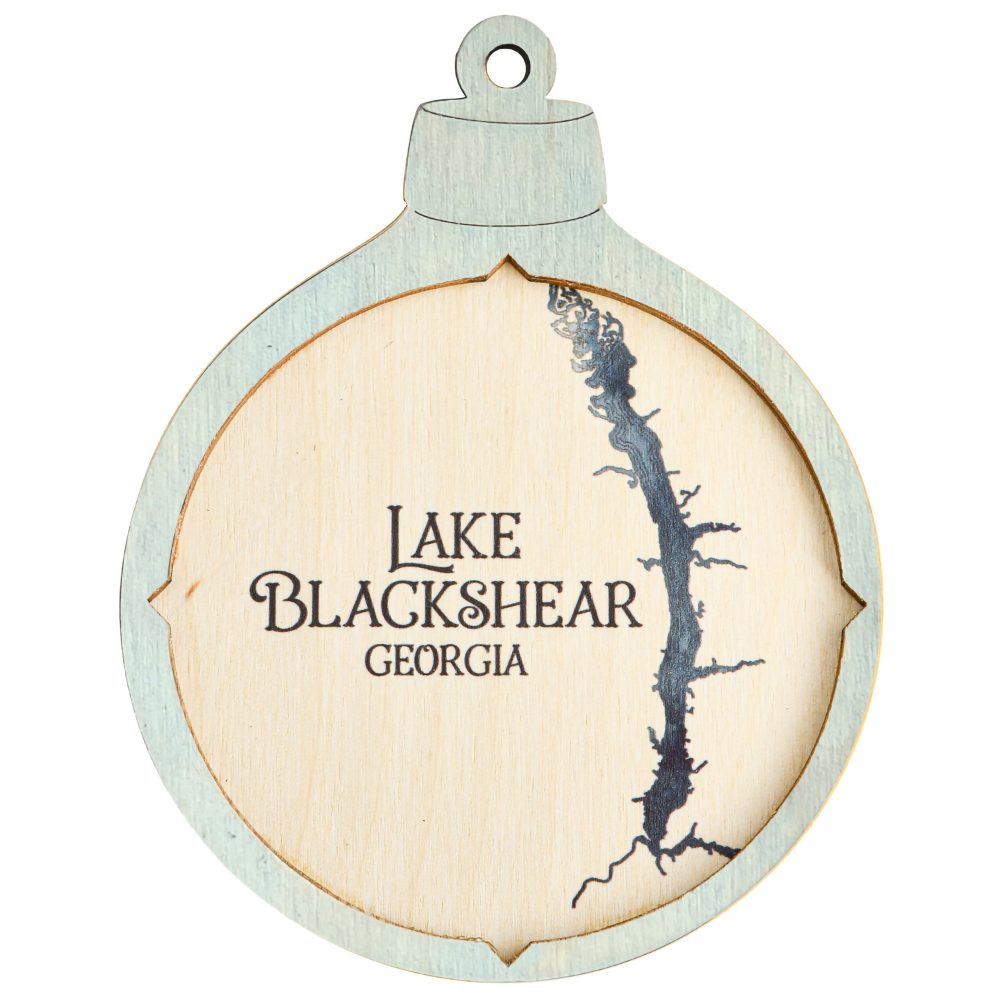 Lake Blackshear Christmas Ornament Bleach Blue Accent with Deep Blue Water Product Shot