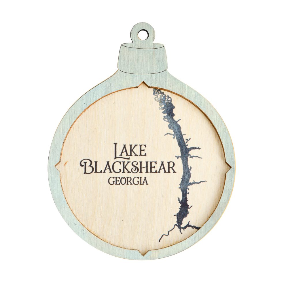 Lake Blackshear Christmas Ornament Bleach Blue Accent with Deep Blue Water