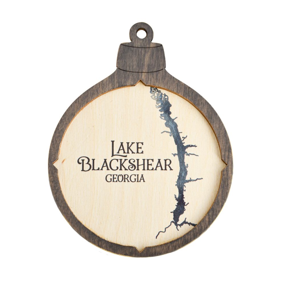 Lake Blackshear Christmas Ornament Driftwood Accent with Deep Blue Water