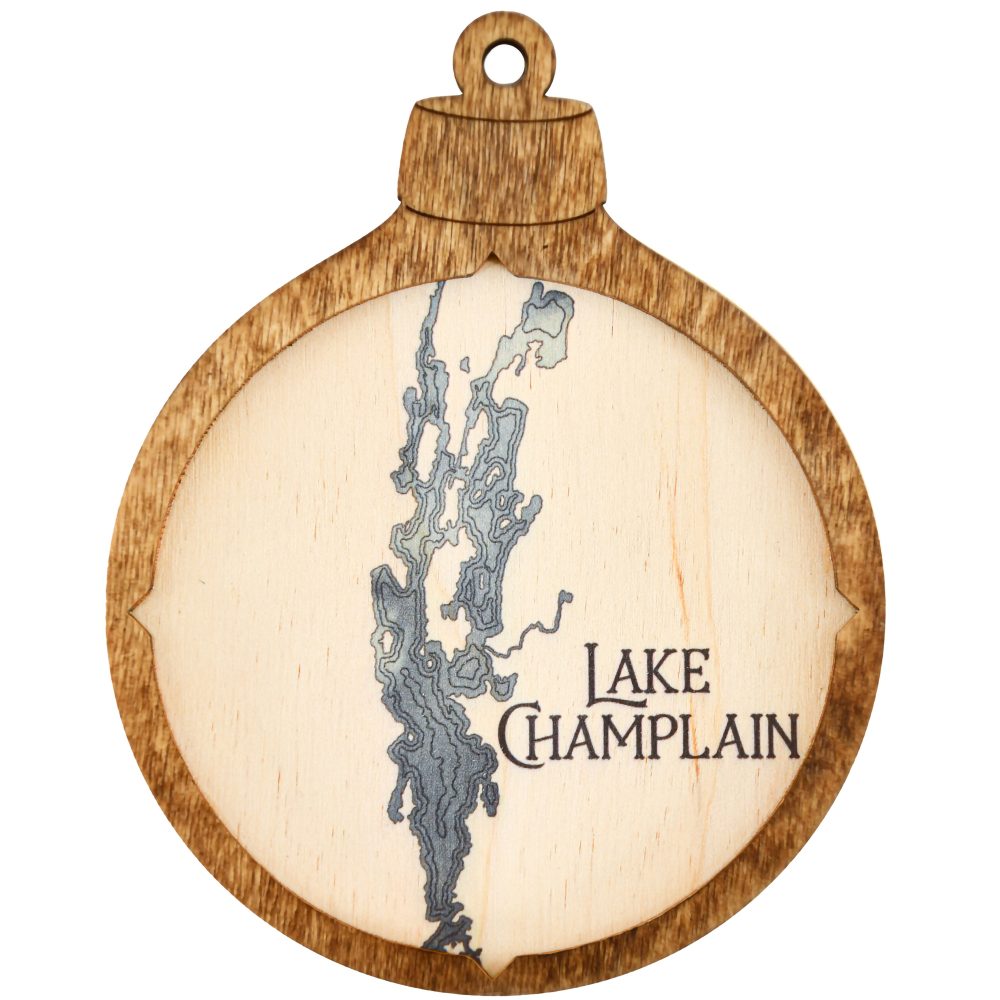 Lake Champlain Christmas Ornament Americana Accent with Deep Blue Water Product Shot