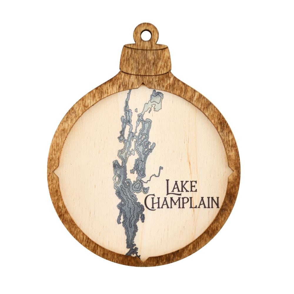 Lake Champlain Christmas Ornament Americana Accent with Deep Blue Water