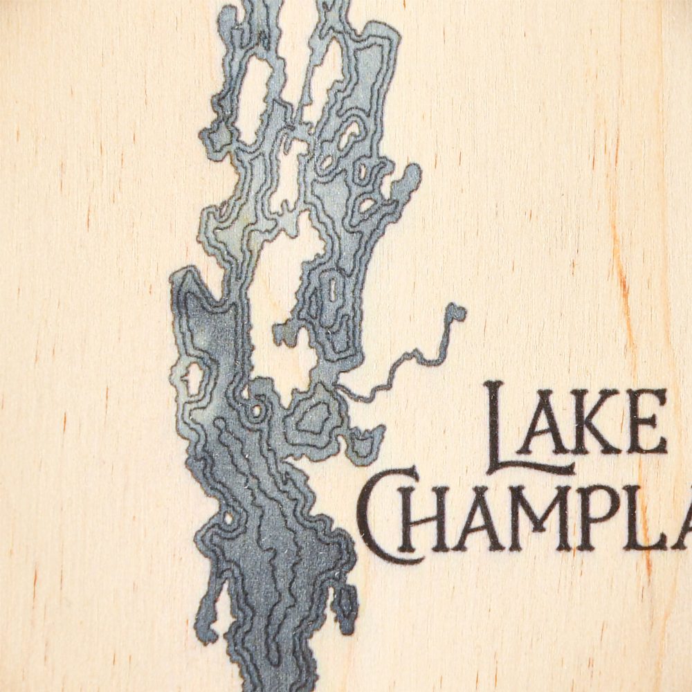 Lake Champlain Christmas Ornament Bleach Blue Accent with Deep Blue Water Detail Shot 1