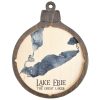 Lake Erie Christmas Ornament Driftwood Accent with Deep Blue Water Product Shot