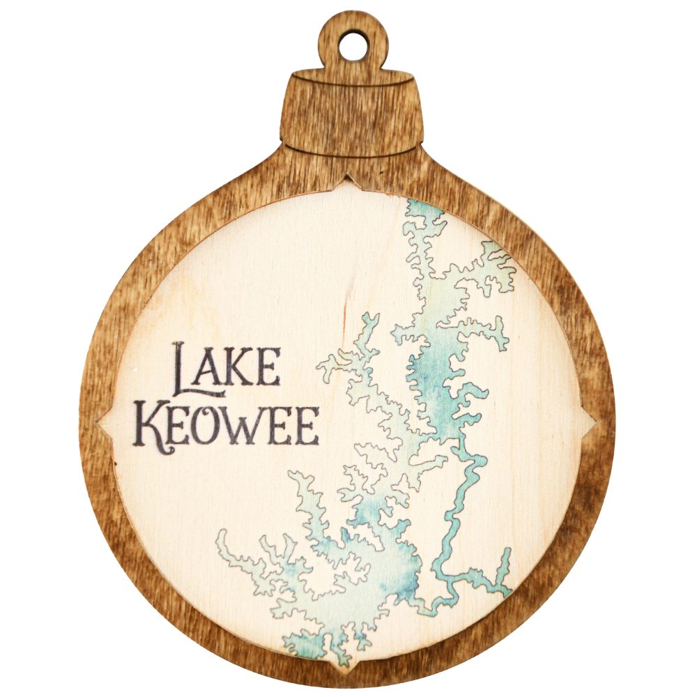 Lake Keowee Christmas Ornament Americana Accent with Blue Green Water Product Shot