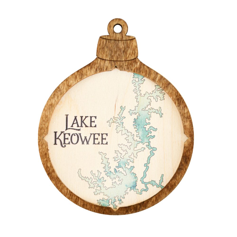 Lake Keowee Christmas Ornament Americana Accent with Blue Green Water