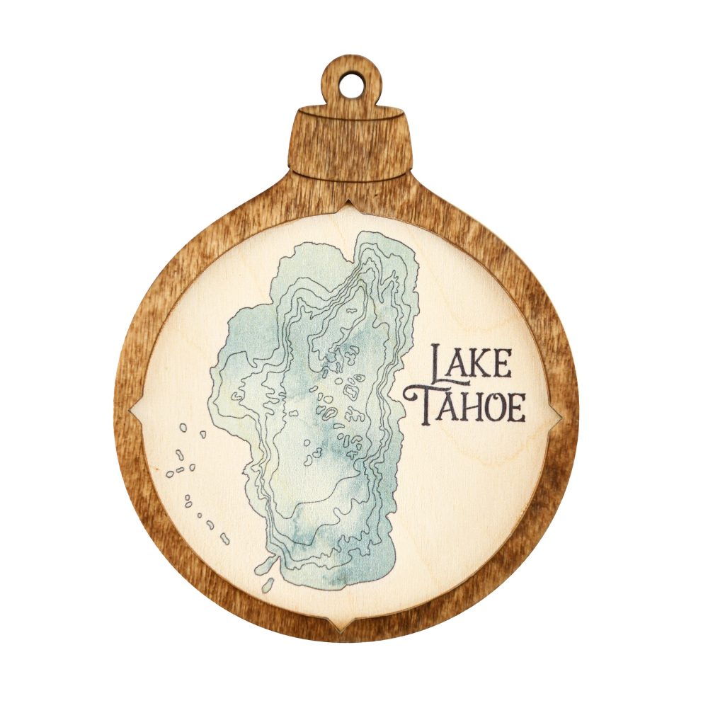 Lake Tahoe Christmas Ornament Americana Accent with Blue Green Water
