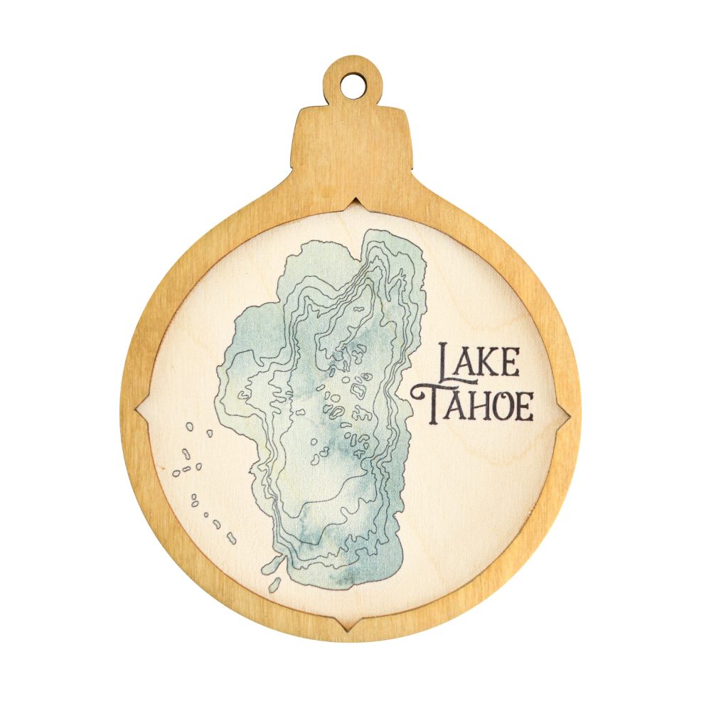 Lake Tahoe Christmas Ornament Honey Accent with Blue Green Water