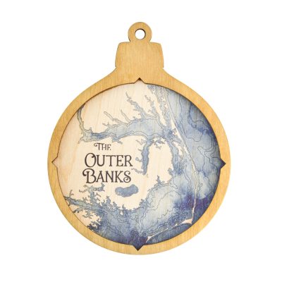 Outer Banks Christmas Ornament Honey Accent with Deep Blue Water