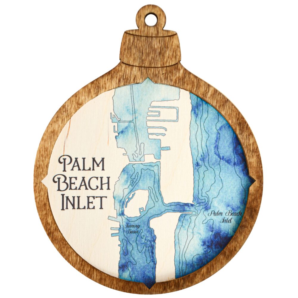 Palm Beach Inlet Christmas Ornament Americana Accent with Deep Blue Water Product Shot