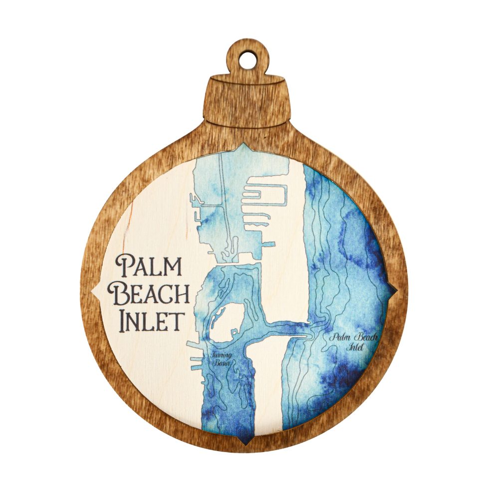 Palm Beach Inlet Christmas Ornament Americana Accent with Deep Blue Water