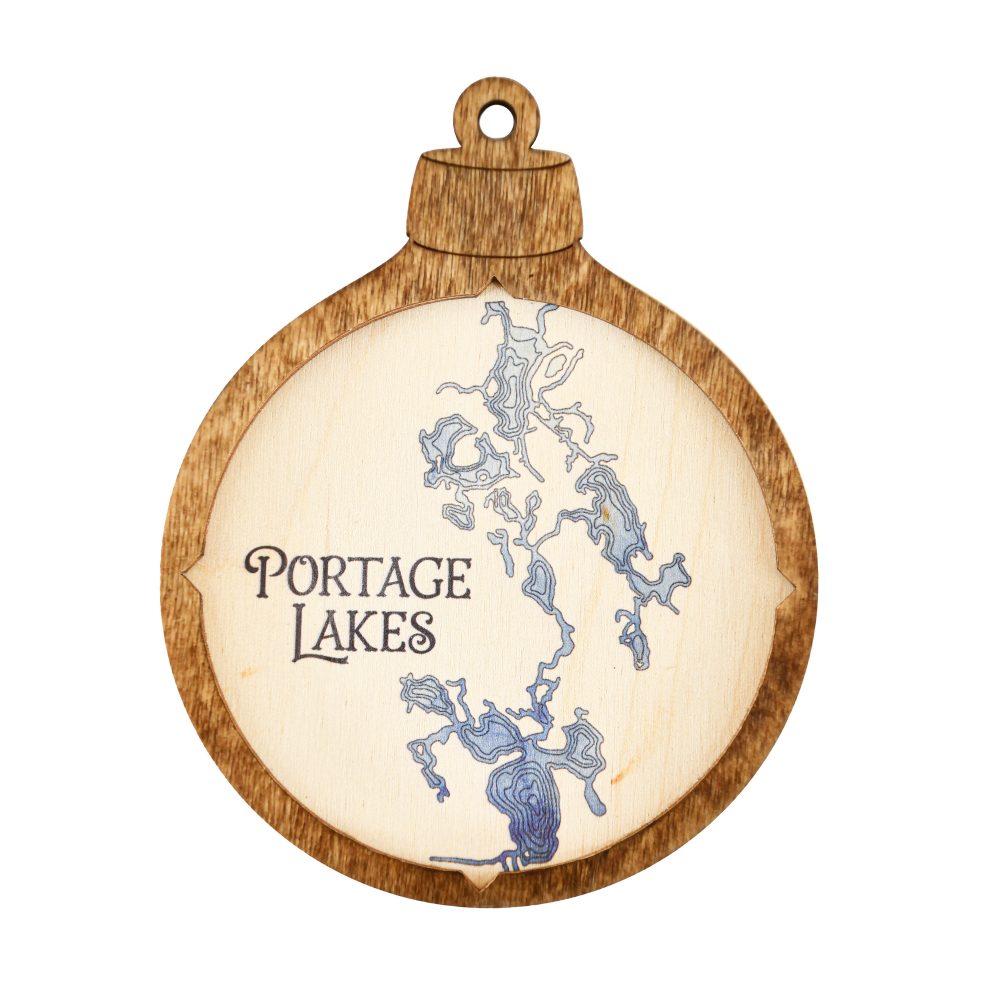 Portage Lakes Christmas Ornament Americana Accent with Deep Blue Water