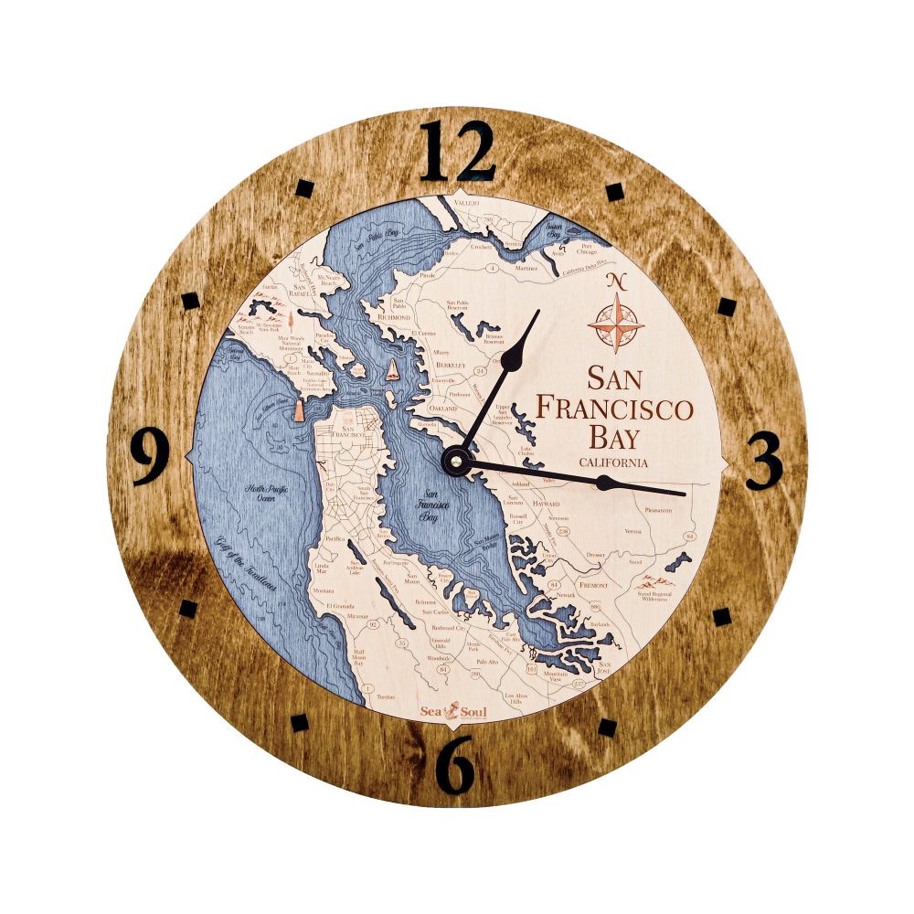 San Francisco Nautical Clock Americana Accent with Deep Blue Water