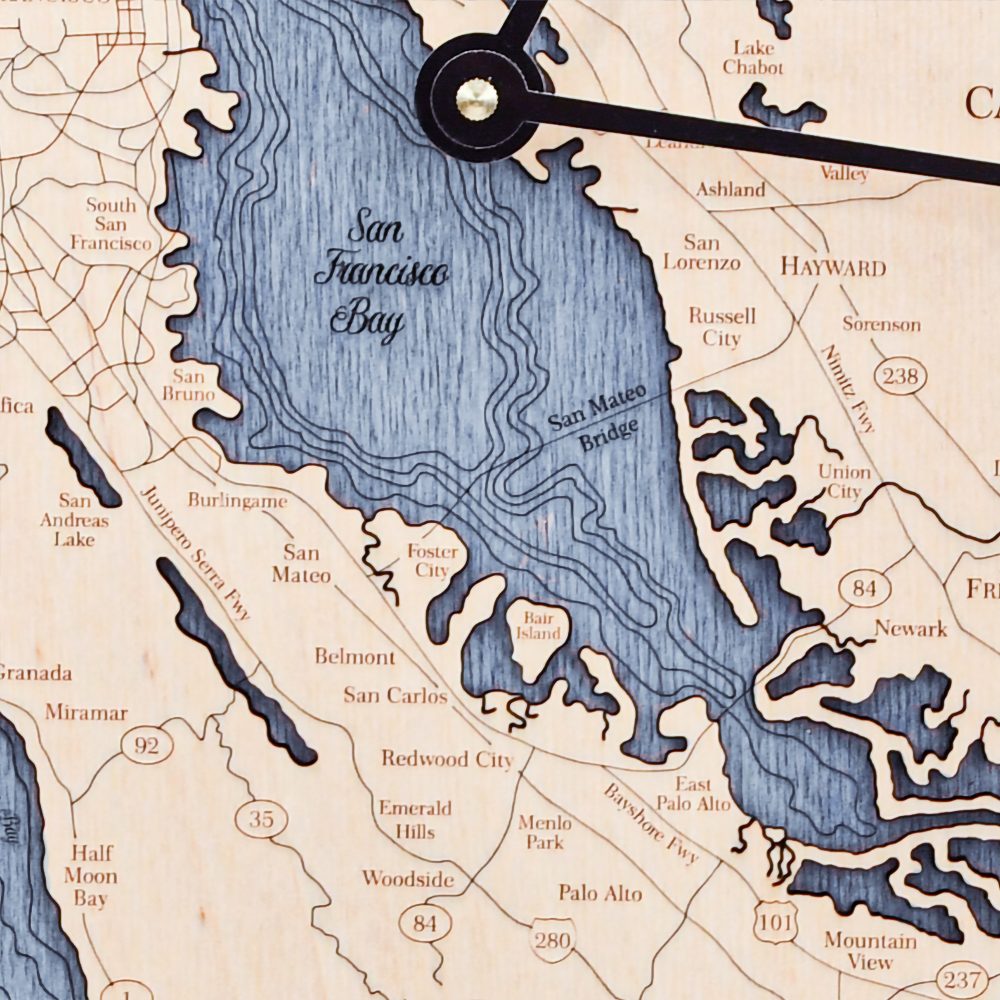 San Francisco Nautical Clock Birch Accent with Deep Blue Water Detail Shot 2