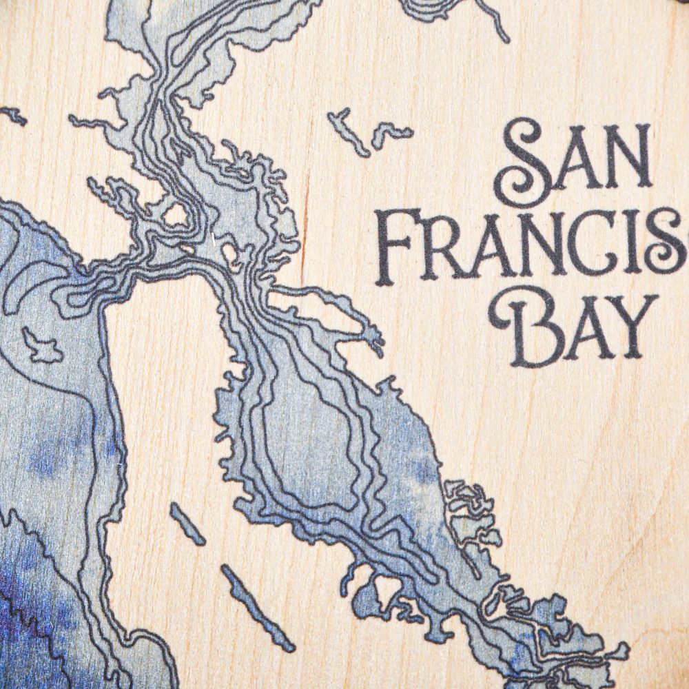 San Francisco Bay Christmas Ornament Americana Accent with Deep Blue Water Detail Shot 1