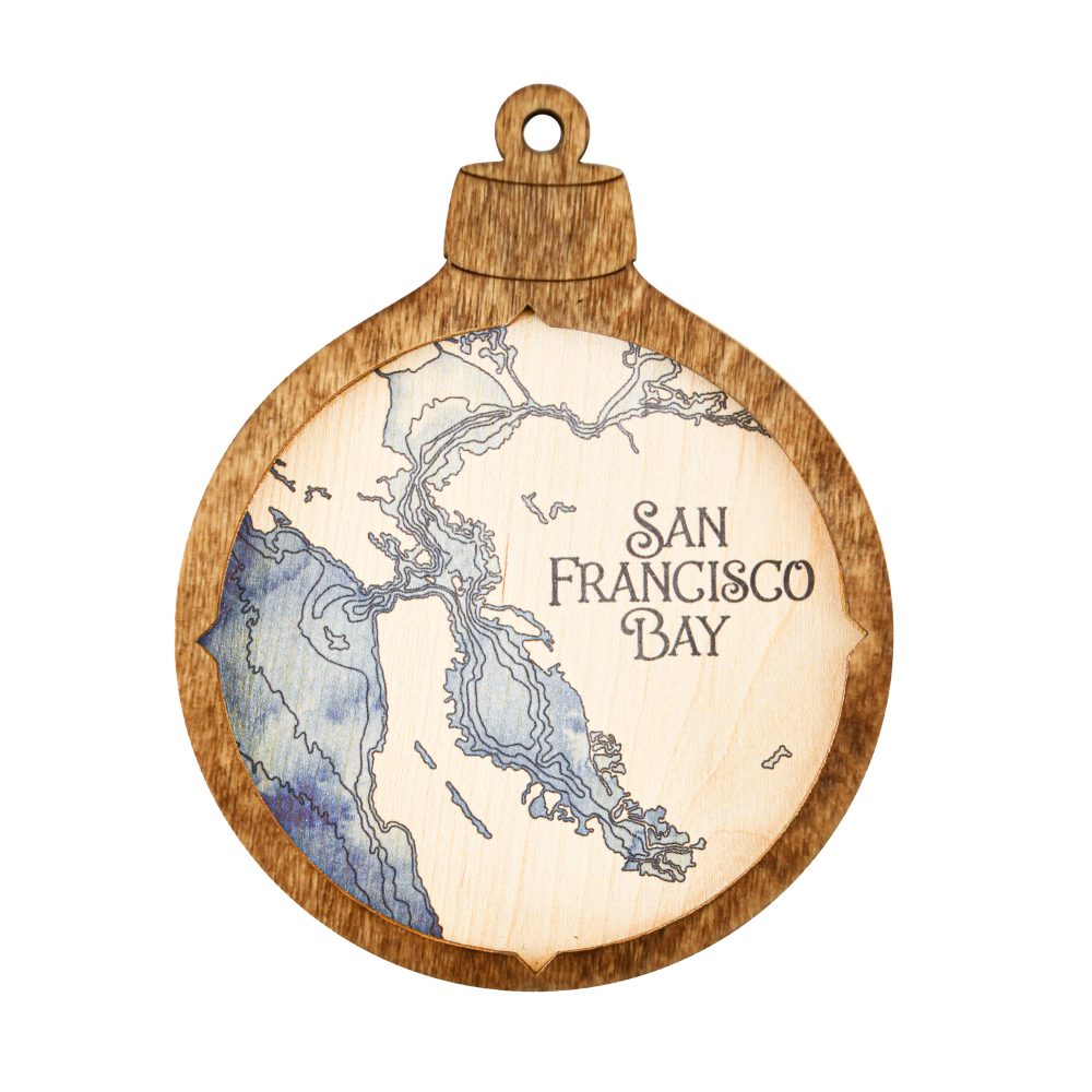 San Francisco Bay Christmas Ornament Americana Accent with Deep Blue Water
