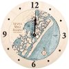Seven Mile Island Nautical Clock Birch Accent with Blue Green Water Product Shot