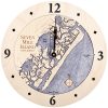 Seven Mile Island Nautical Clock Birch Accent with Deep Blue Water Product Shot
